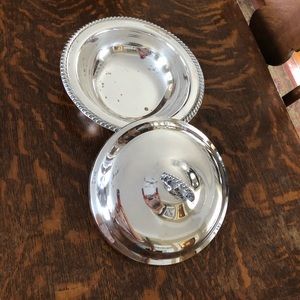 Silver plated covered serving dish